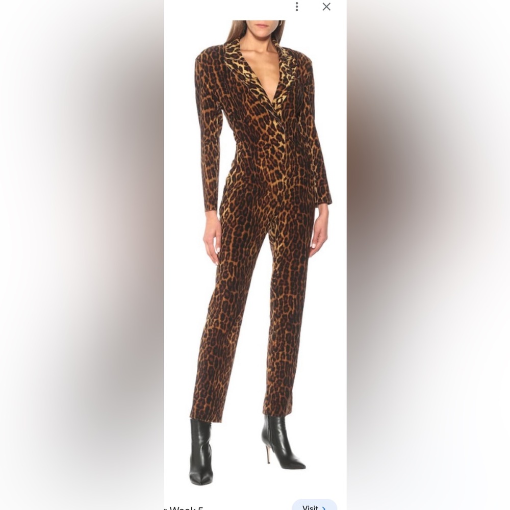 TODAY ONLY! Norma Kamali Straight Leg Jumpsuit in Pantera Print. Size XS NWOTS